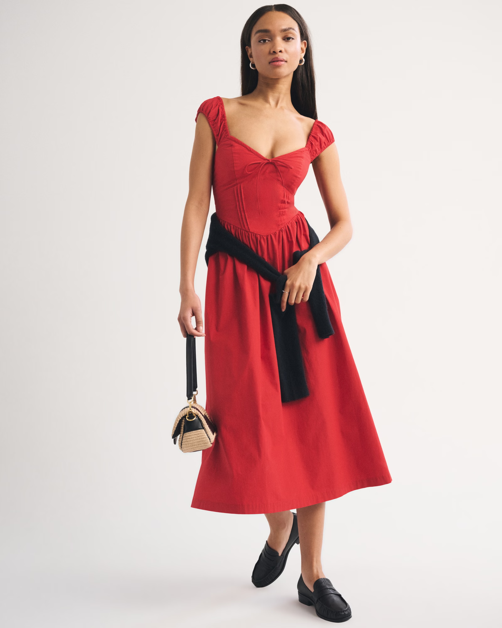 Abercrombie, Bra-Free Cap Sleeve Dipped Waist Midi Dress