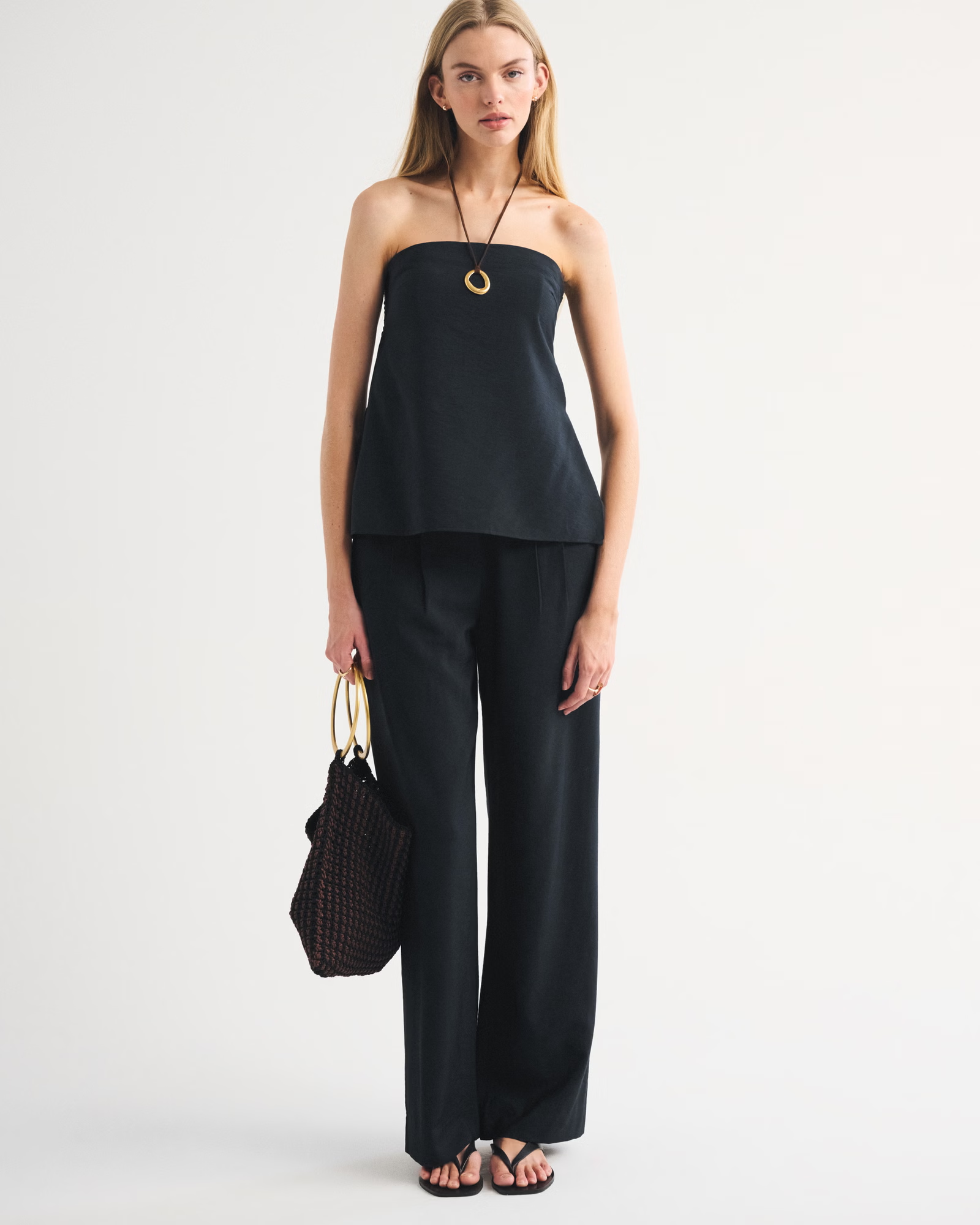 Abercrombie, A&amp;amp;F Sloane Lightweight Crepe Tailored Wide Leg Pant