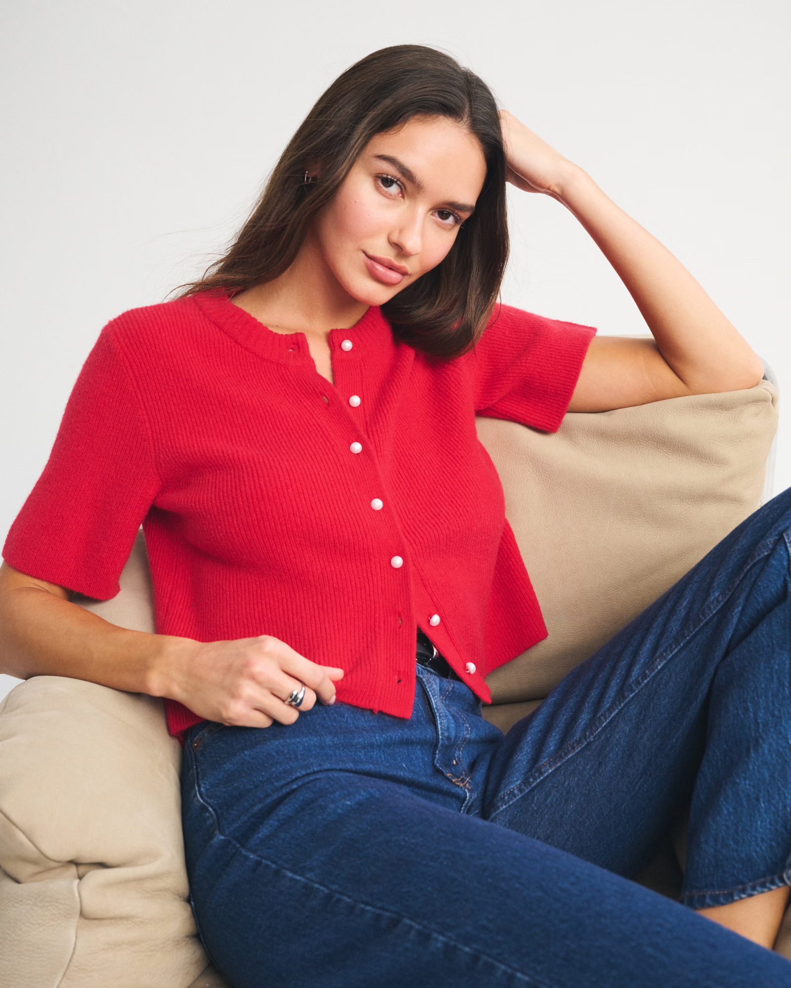 Abercrombie, Merino Wool-Blend Short-Sleeve Cardigan