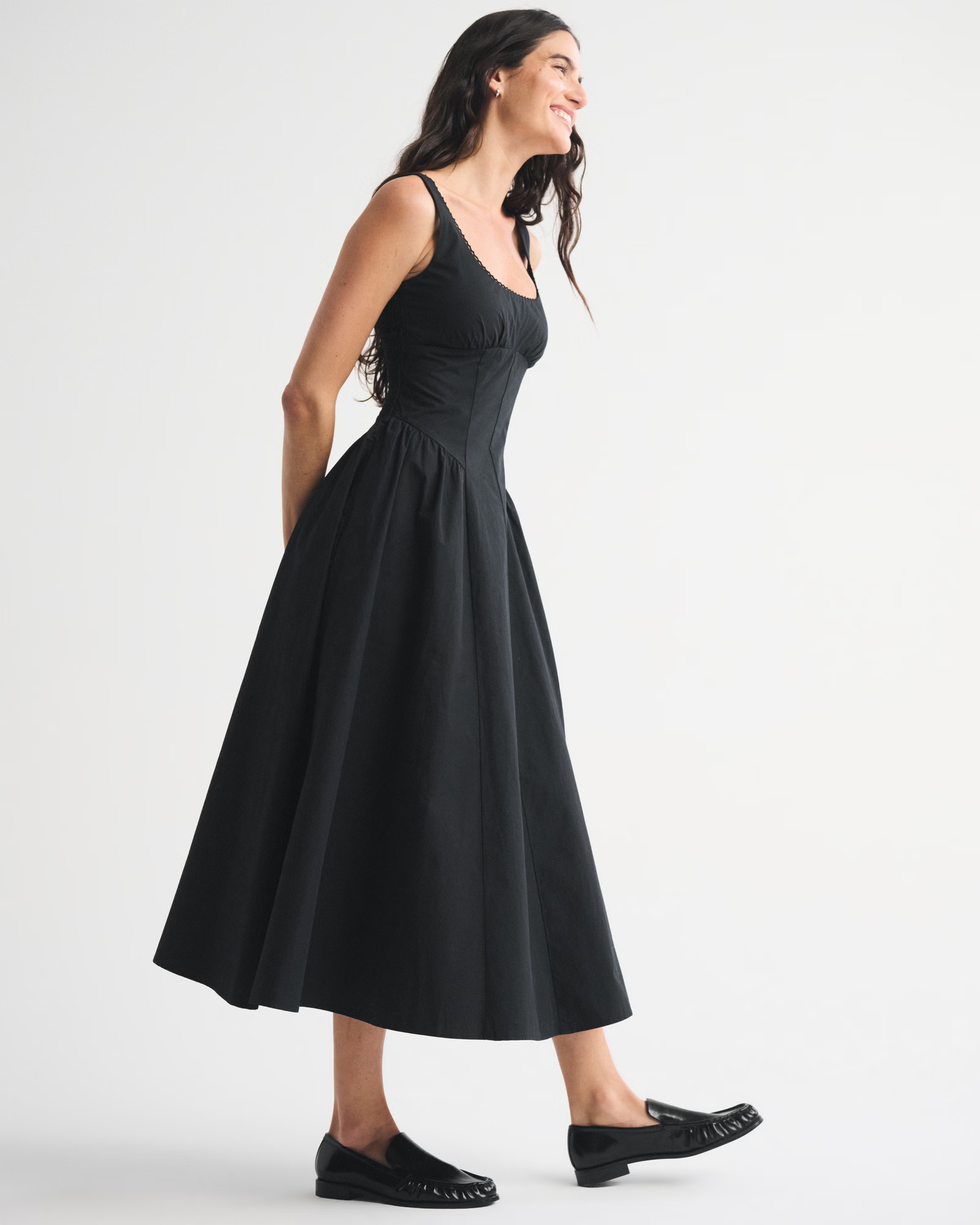 Abercrombie , 100% Cotton A&amp;amp;F Bra-Free Dylan Midi Dress