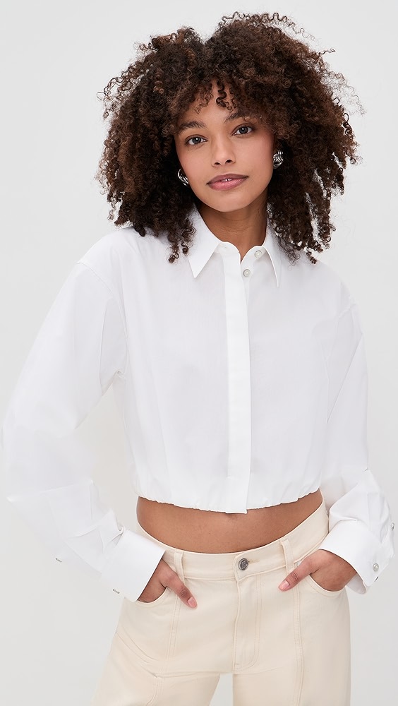 Helmut Lang Cropped Gathered Shirt