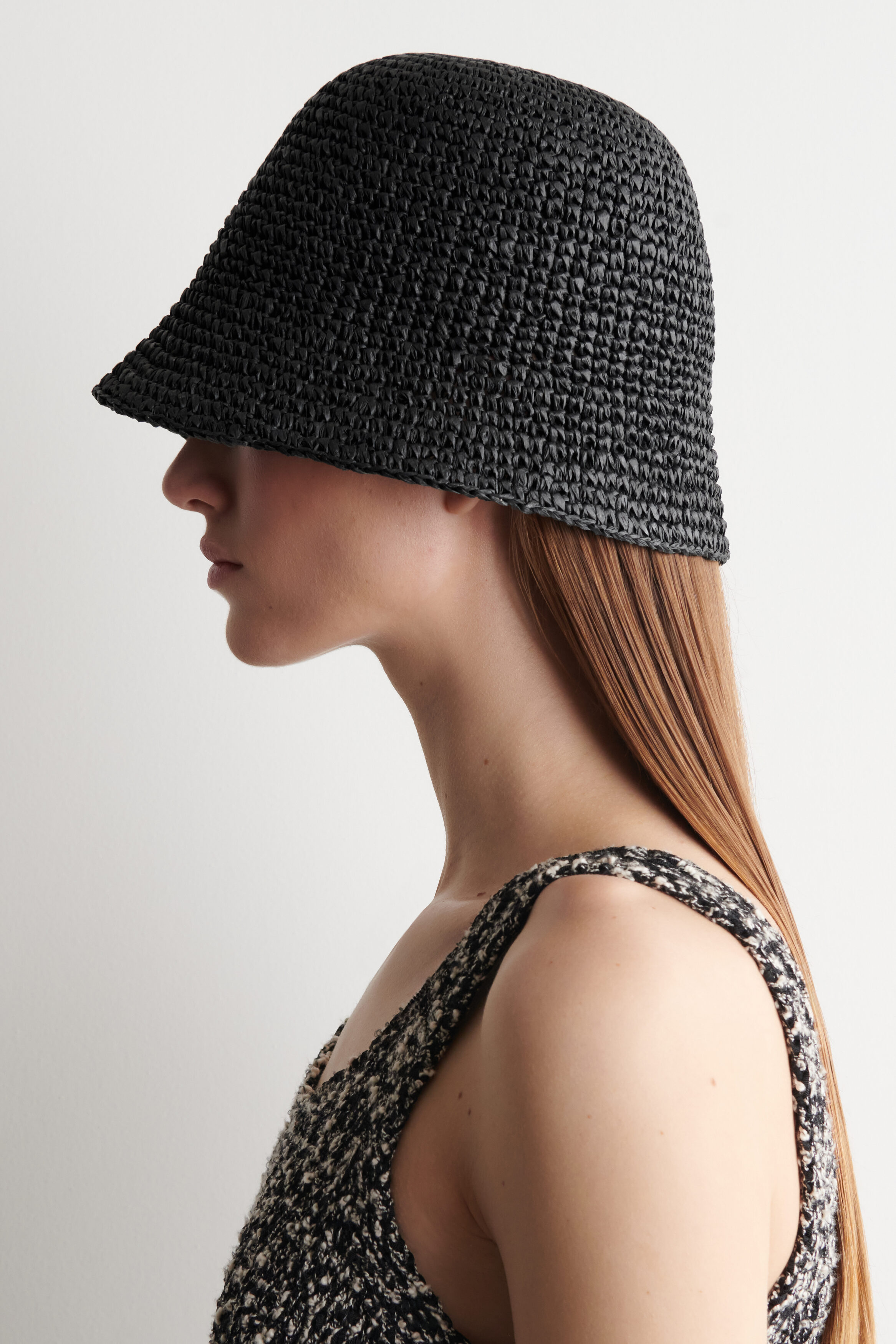 Sculpted Straw Bucket Hat