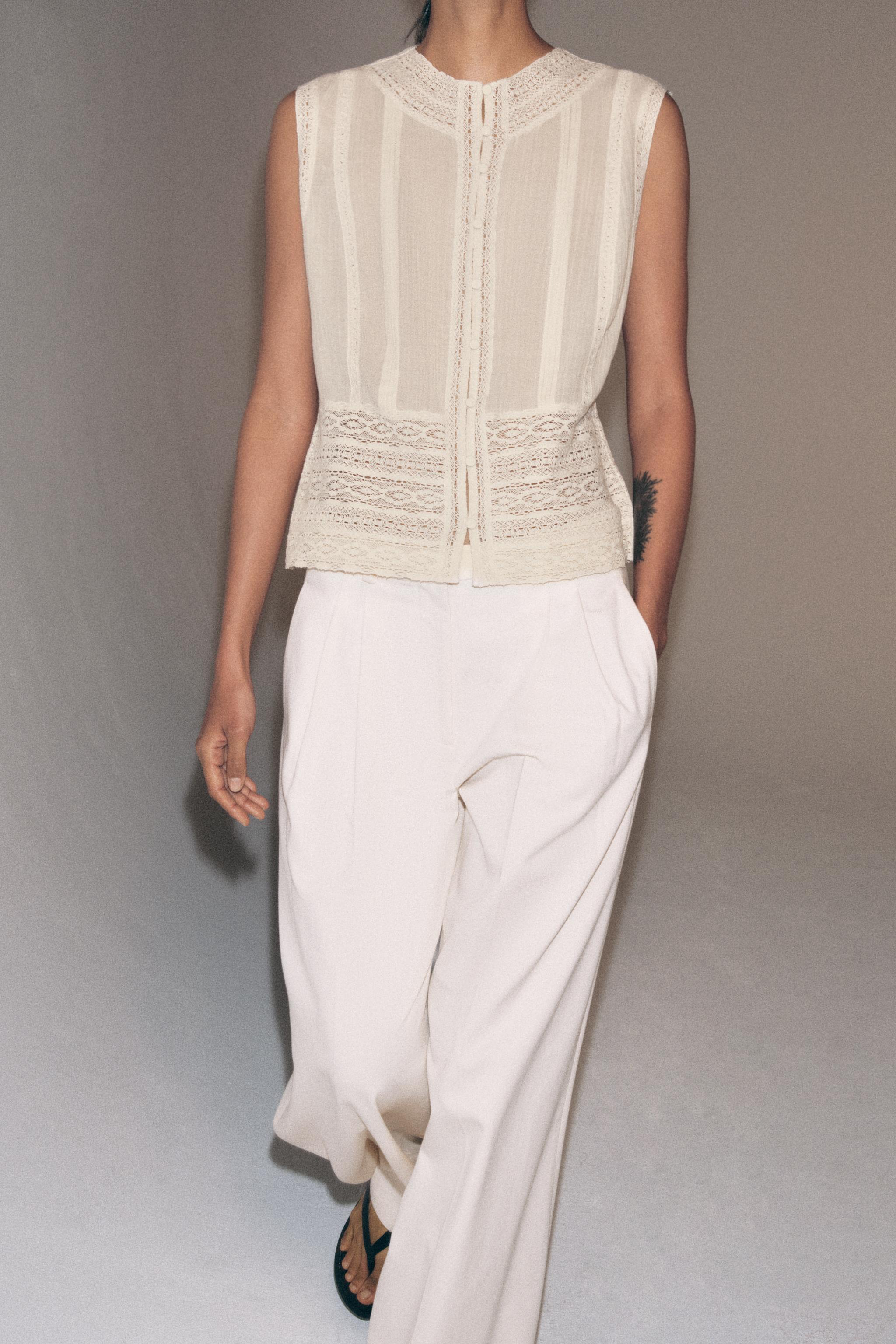 Zw Collection Lace Sleeveless Blouse