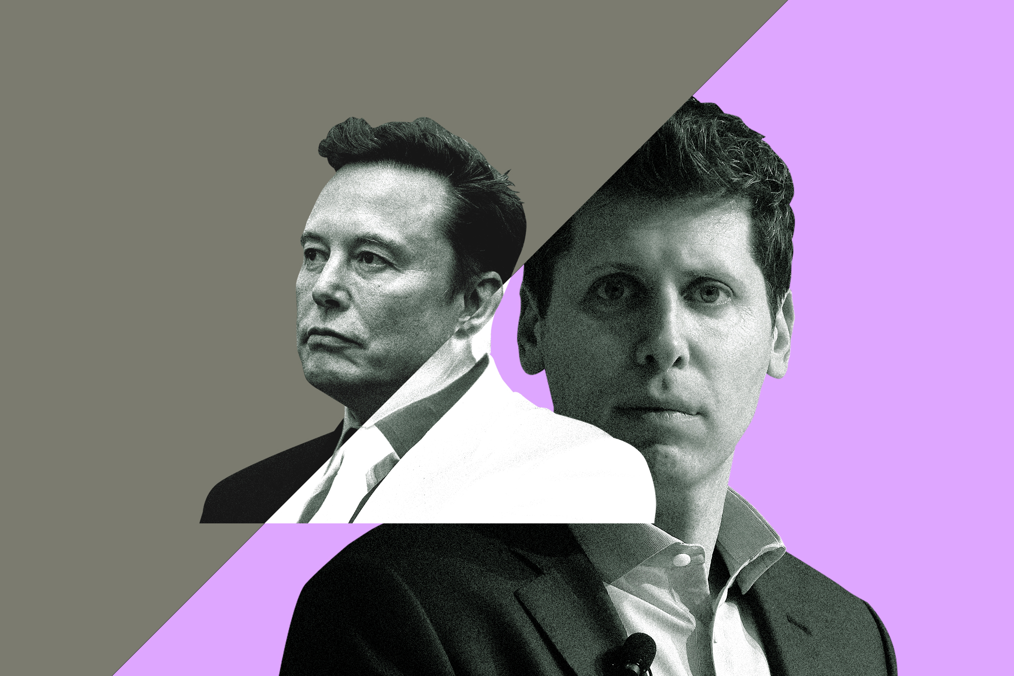 Elon Musk and Sam Altman overlayed in a collage.