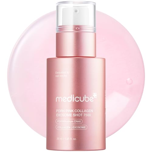 Medicube Exosome Shot Pdrn Pink Collagen 7,500 Ppm Spicule Facial Serum | Liquid Skin Booster | Exosome, Salmon Dna Spicules | Uneven Skin Tone, Pore Care, Skin Texture | Korean Skincare, 1.01 Fl.oz