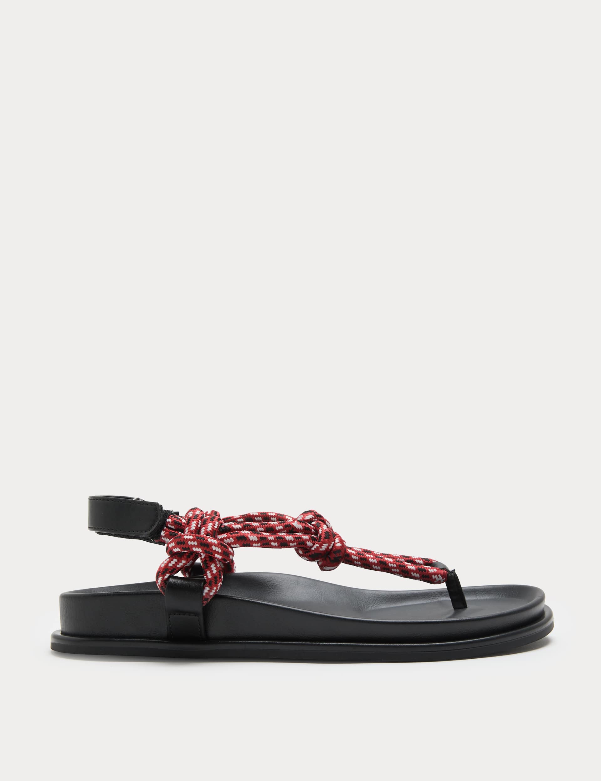 Strappy Footbed Rope Detail Sandals