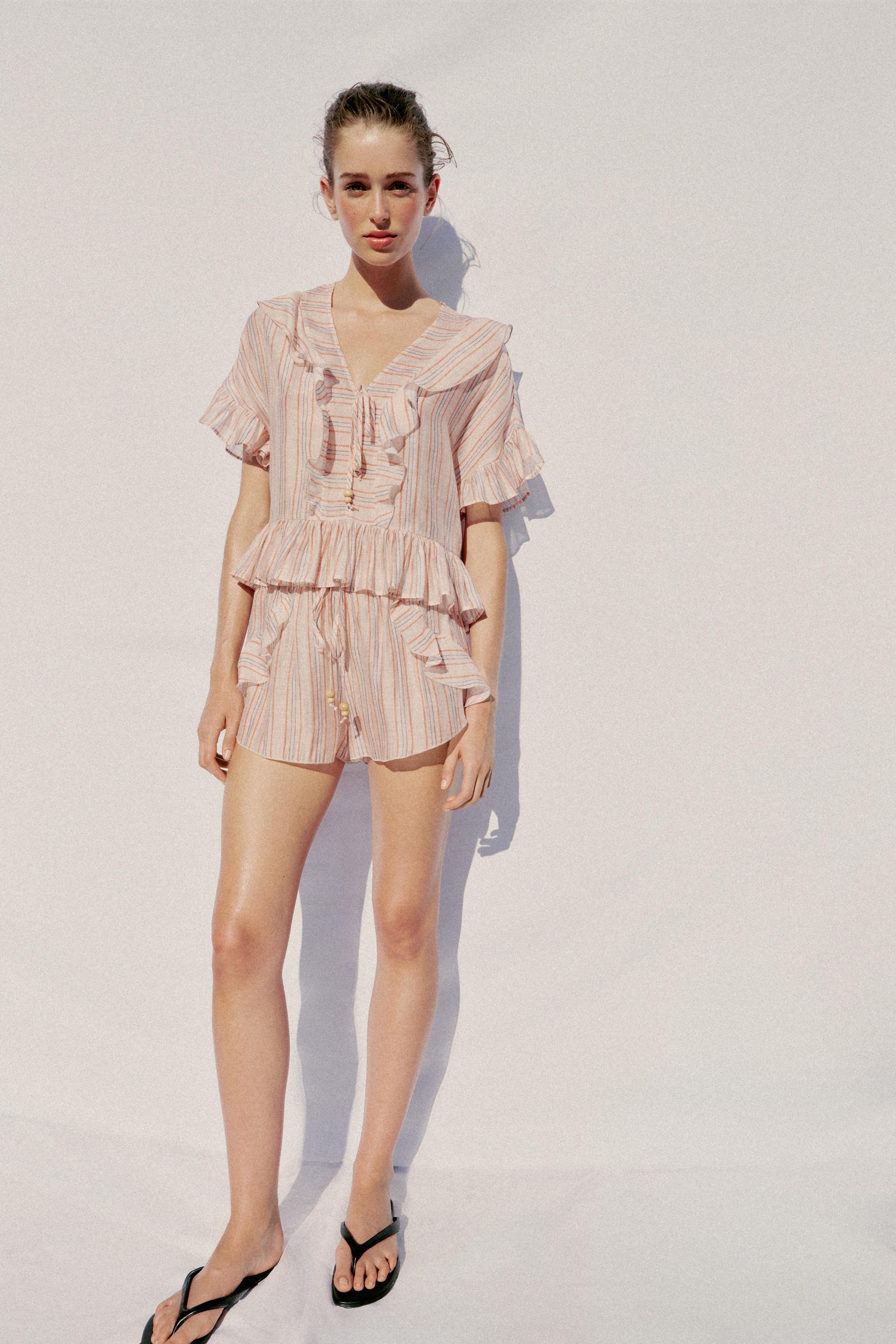 Striped Ruffled Blouse