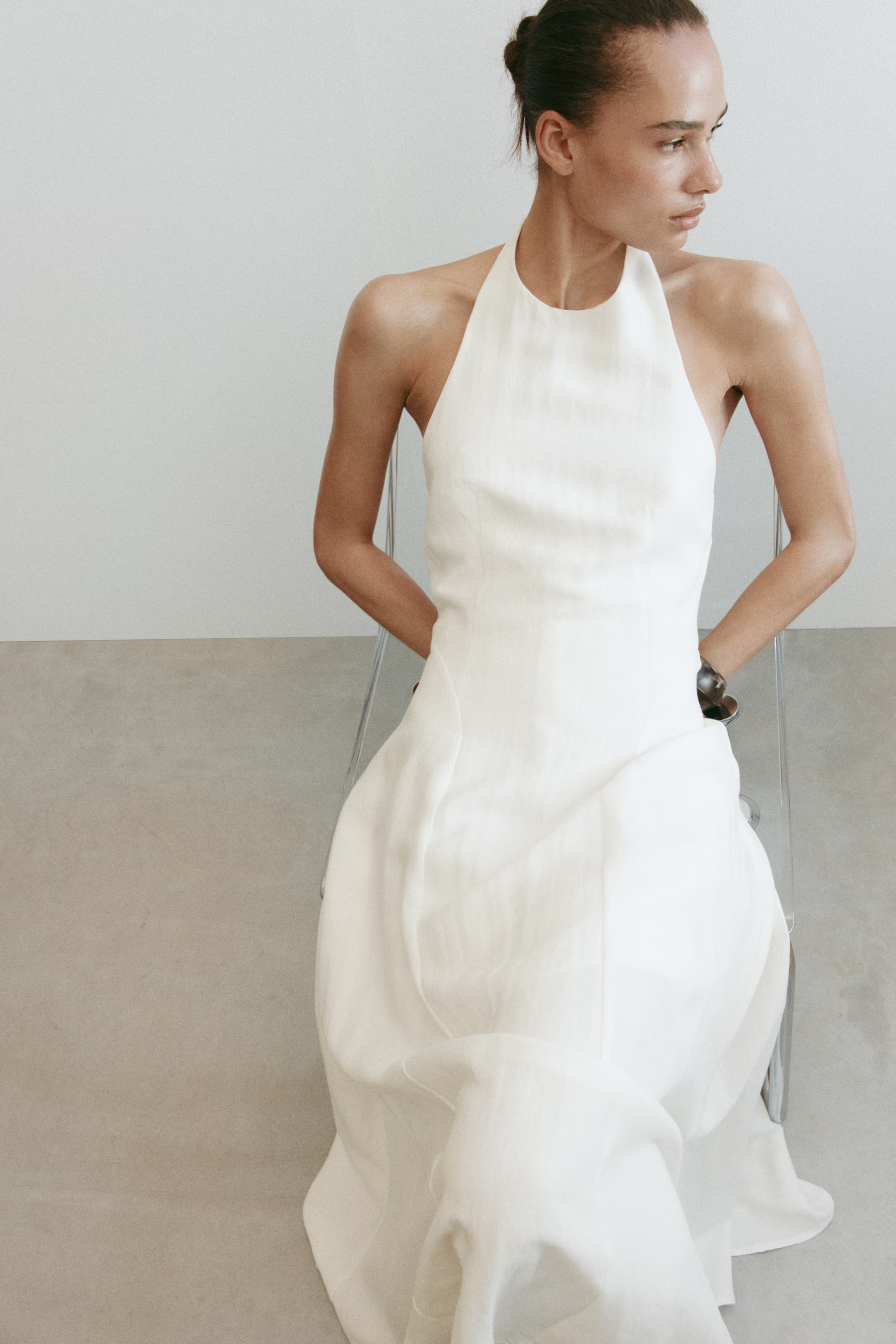 H&amp;amp;M, Flared-Skirt Halterneck Dress