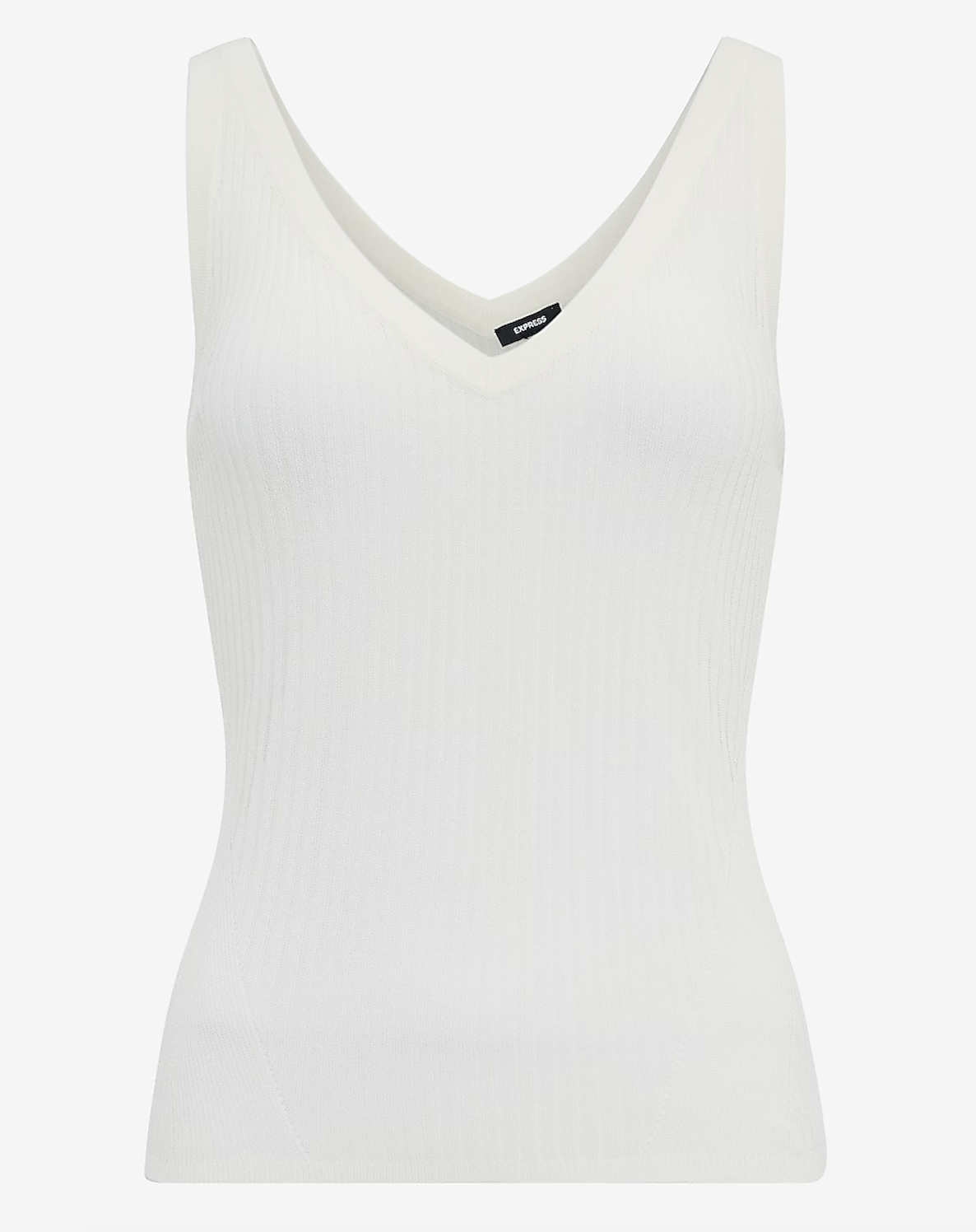 Express, Lightweight Textured Ribbed V-Neck Sweater Tank