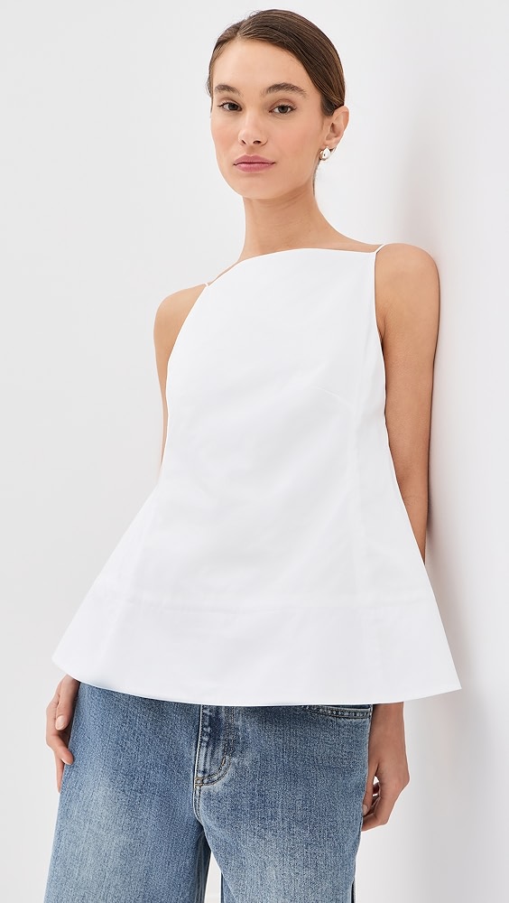 Tibi Poplin Strappy Open Back Top