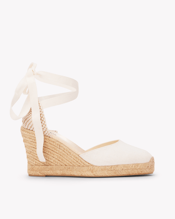 Women's Marseille Wedge Espadrille | Linen Color | Oasis White