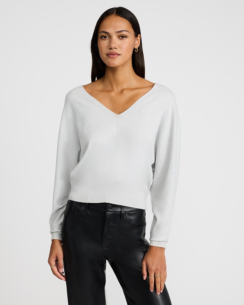 Airy Soft V-Neck Dolman Sleeve Sweater