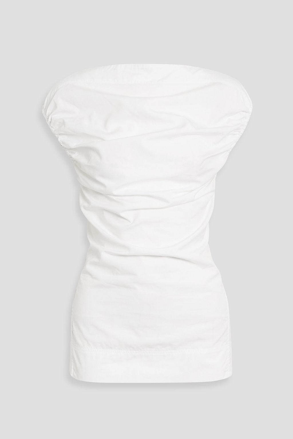 Gathered Cotton-Poplin Top
