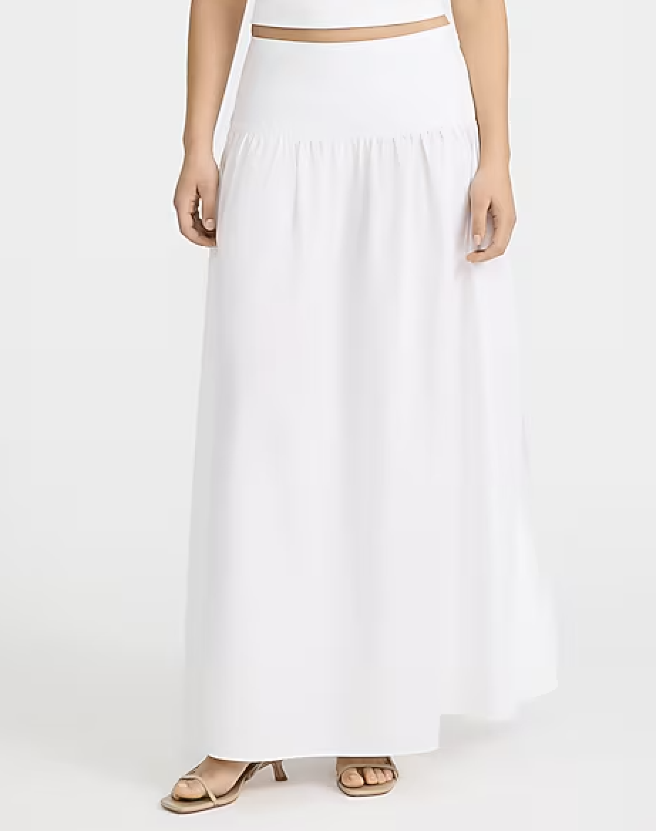 Express, Cotton Poplin High Waisted Side Slit Maxi Skirt (was $68)
