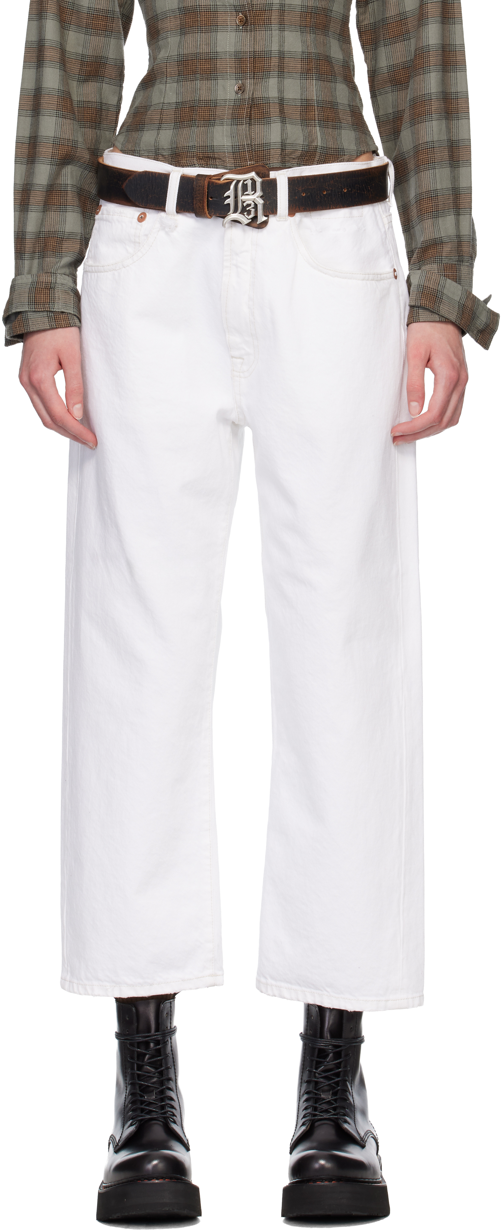 Ssense Exclusive White Loose X Bf Jeans