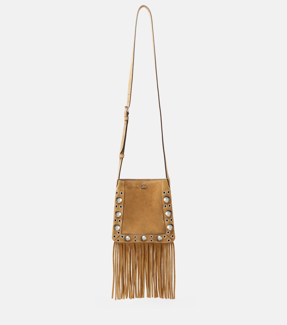 Nellc&amp;ocirc;te Vlogo Studded Suede Shoulder Bag