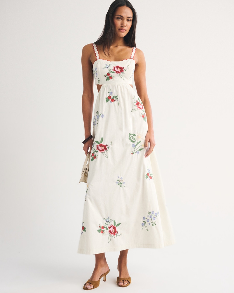 Bra-Free Embroidered Maxi Dress