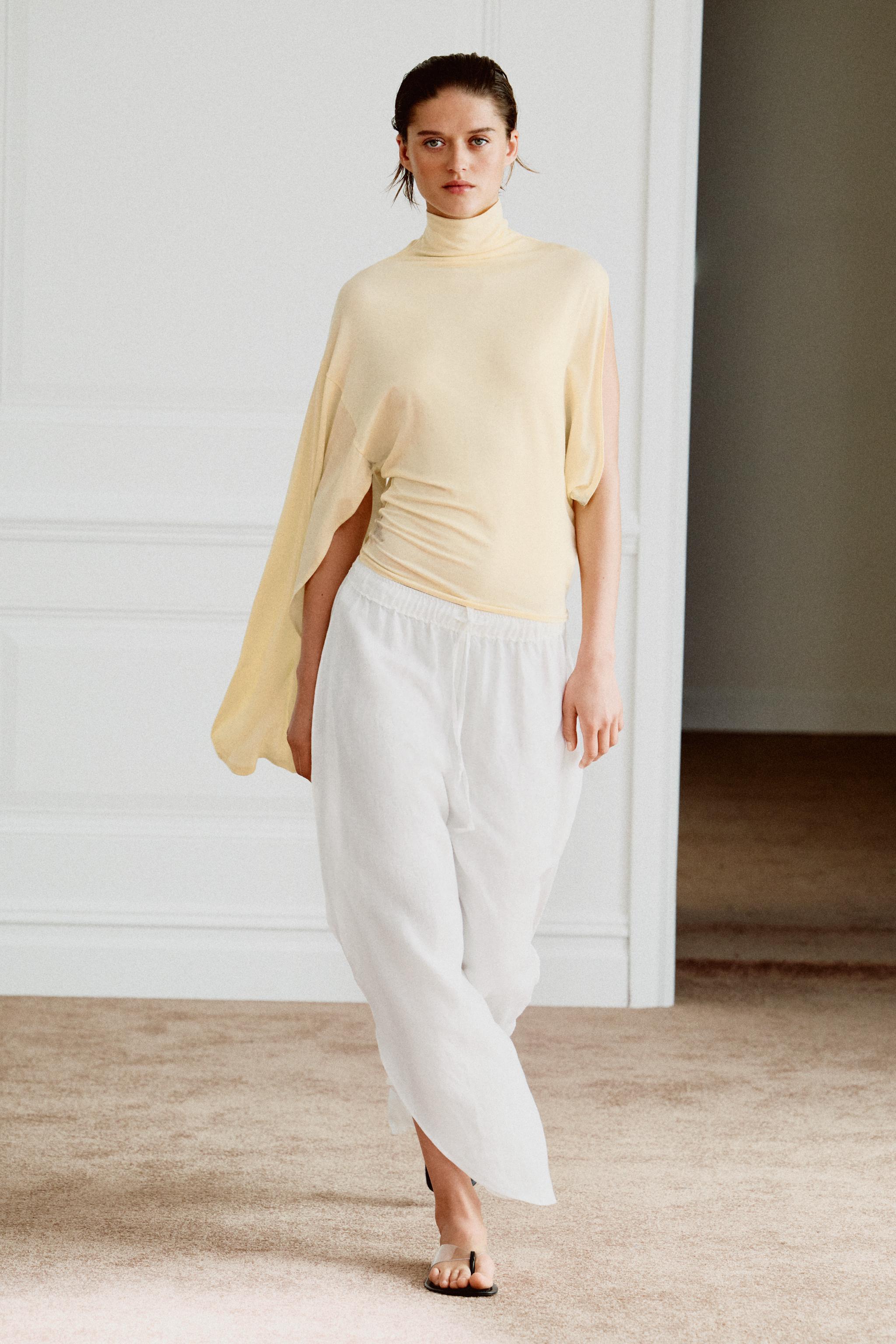 Zw Collection 100% Linen Vented Pants