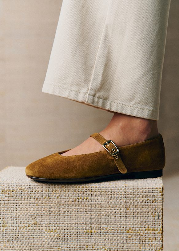 Valentin Low Ballerinas - Taupe - Bovine Leather - S&amp;eacute;zane