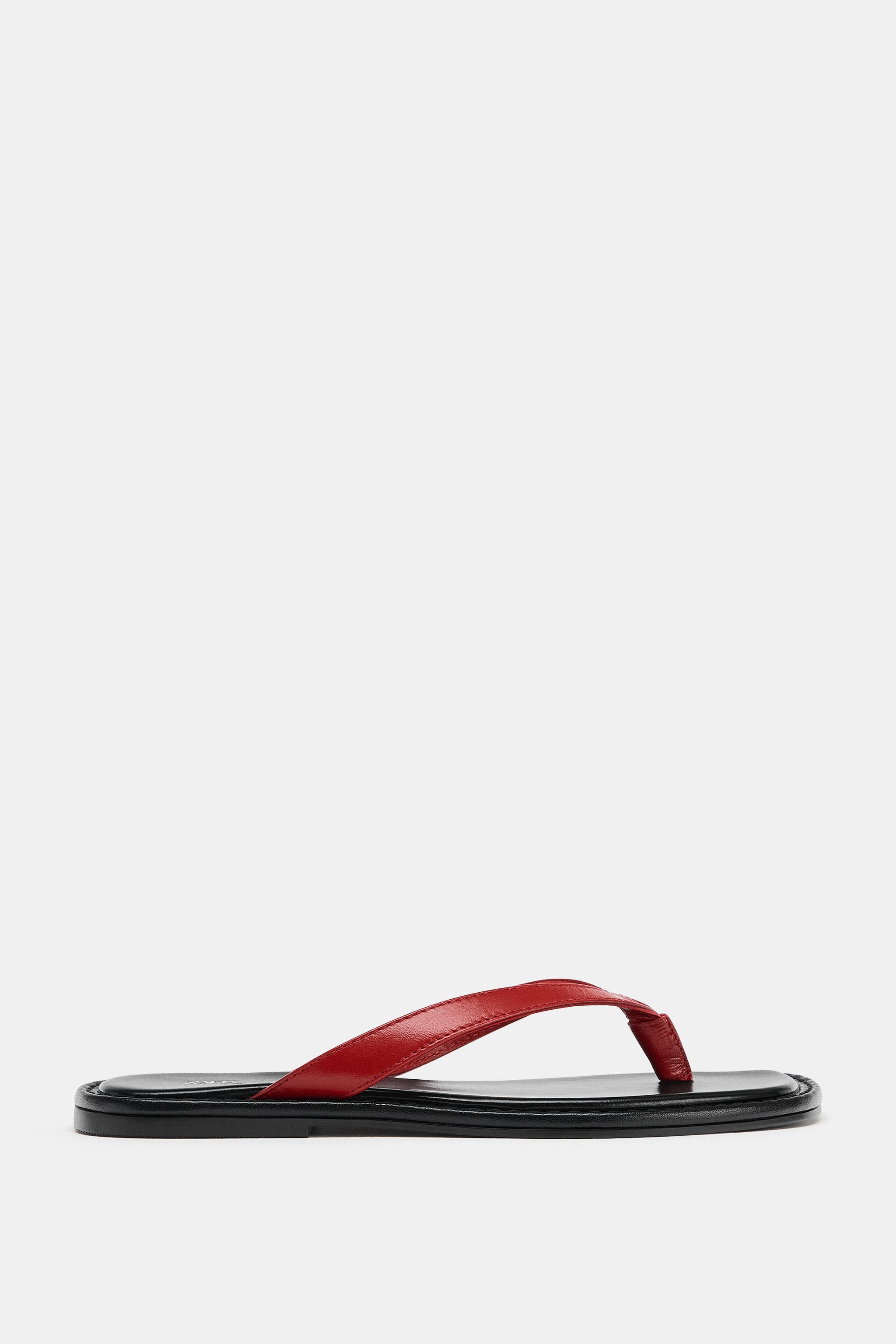 Contrast Leather Sandals