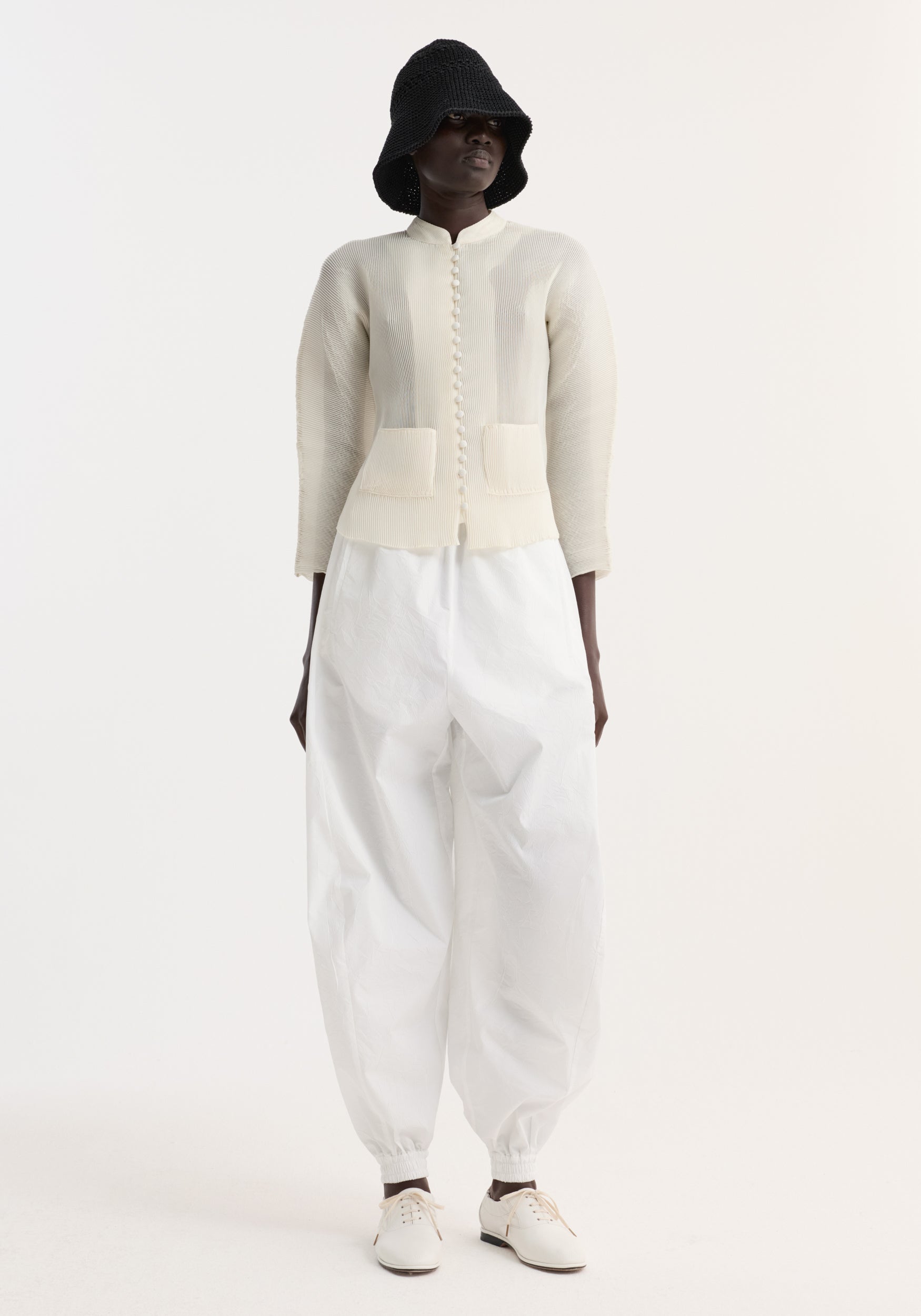 Pliss&amp;eacute; Cardigan | Cream