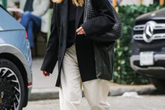 Julianne Styled an Oversize Blazer and White Sneakers With These Anti-Trend Jeans