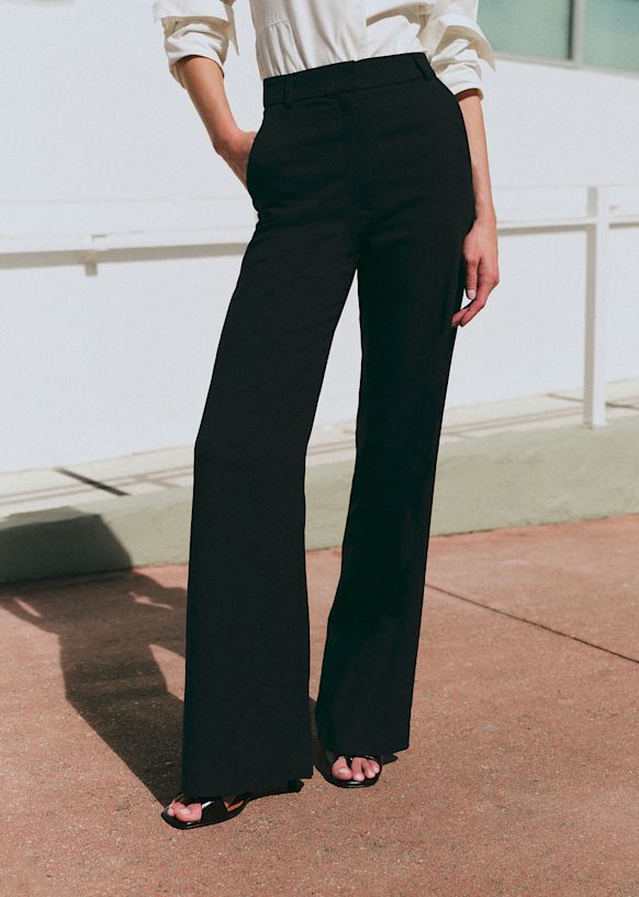 Matheo Trousers - Black - Viscose Ecovero&amp;trade; Lenzing&amp;trade; - S&amp;eacute;zane