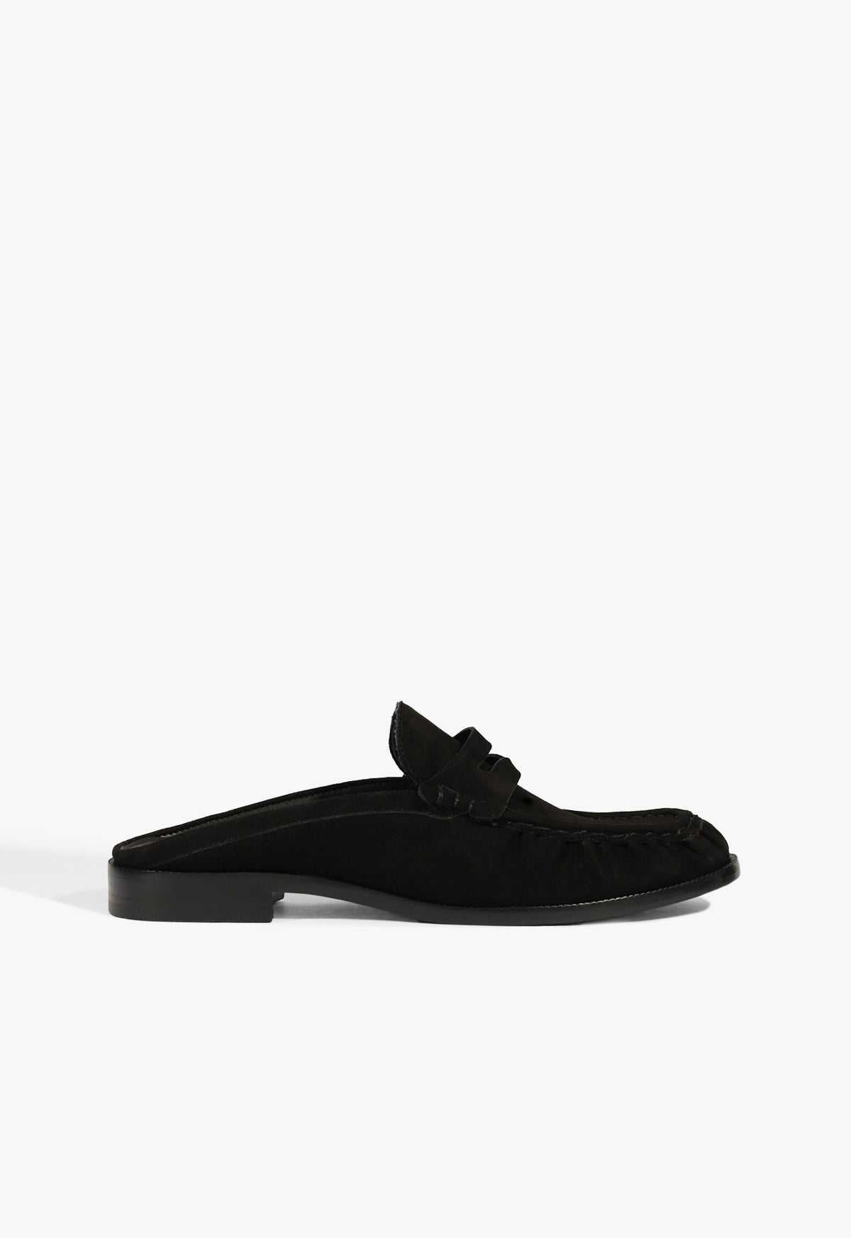 Tyche Mule Suede Flat - 5 / Black / Suede