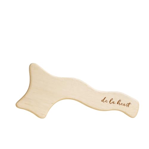 De La Heart Wooden Lymphatic Body Massage Tool | Handheld Body Sculpting &amp;amp; Cellulite Massager for Circulation, Muscle Relaxation &amp;amp; Skin Firming | Smooth Wood Maderotherapy Tool for Home Use