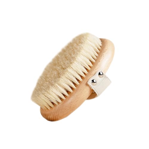 De La Heart Body Brush With No-Slip Strap | Dry Brushing Tool for Skin Exfoliation &amp;amp; Radiance | Natural Bristles for Smooth, Glowing Skin | Lymphatic Drainage &amp;amp; Circulation Massage Brush