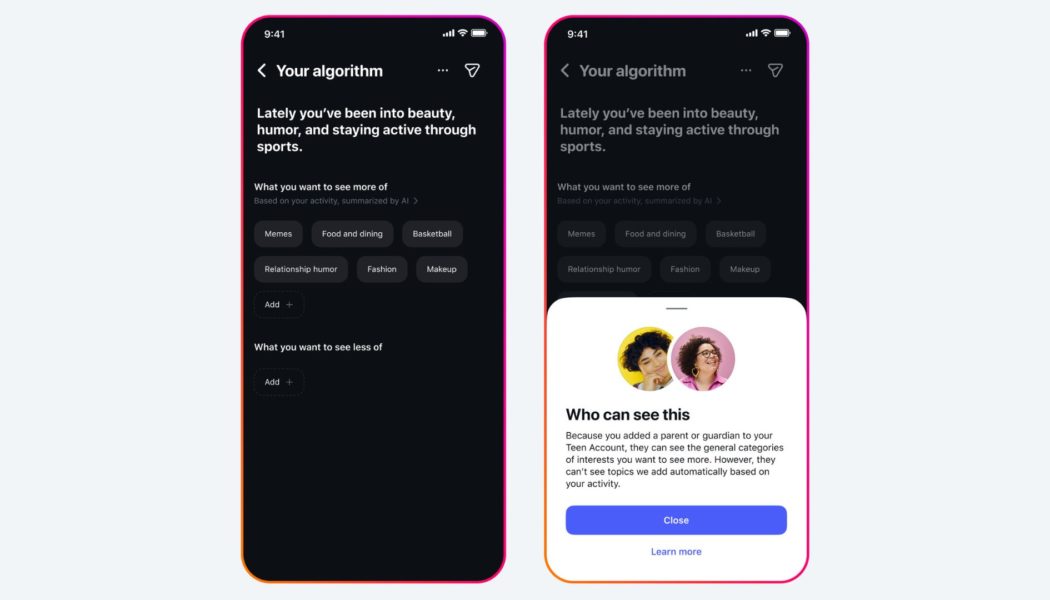 Meta will tell parents when their teens add new interests to their Instagram algorithm