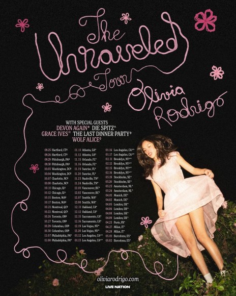 Olivia rodrigo tour poster