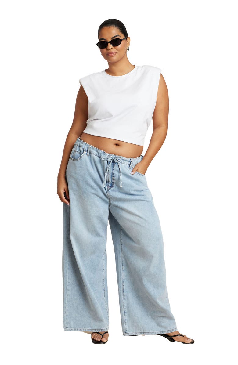 Drawstring Waist Lightweight Jean