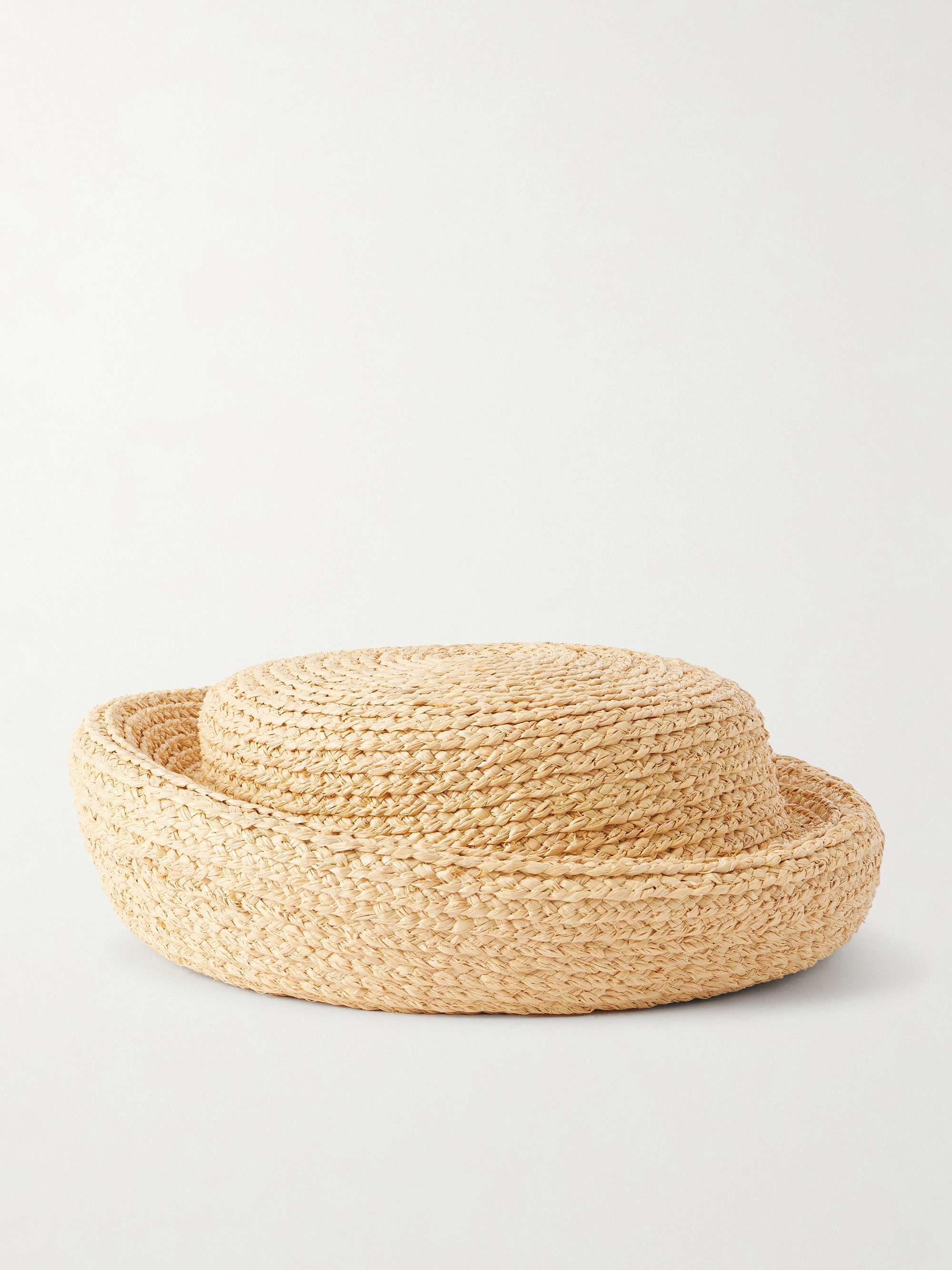 Laura Woven Raffia Pillbox Hat