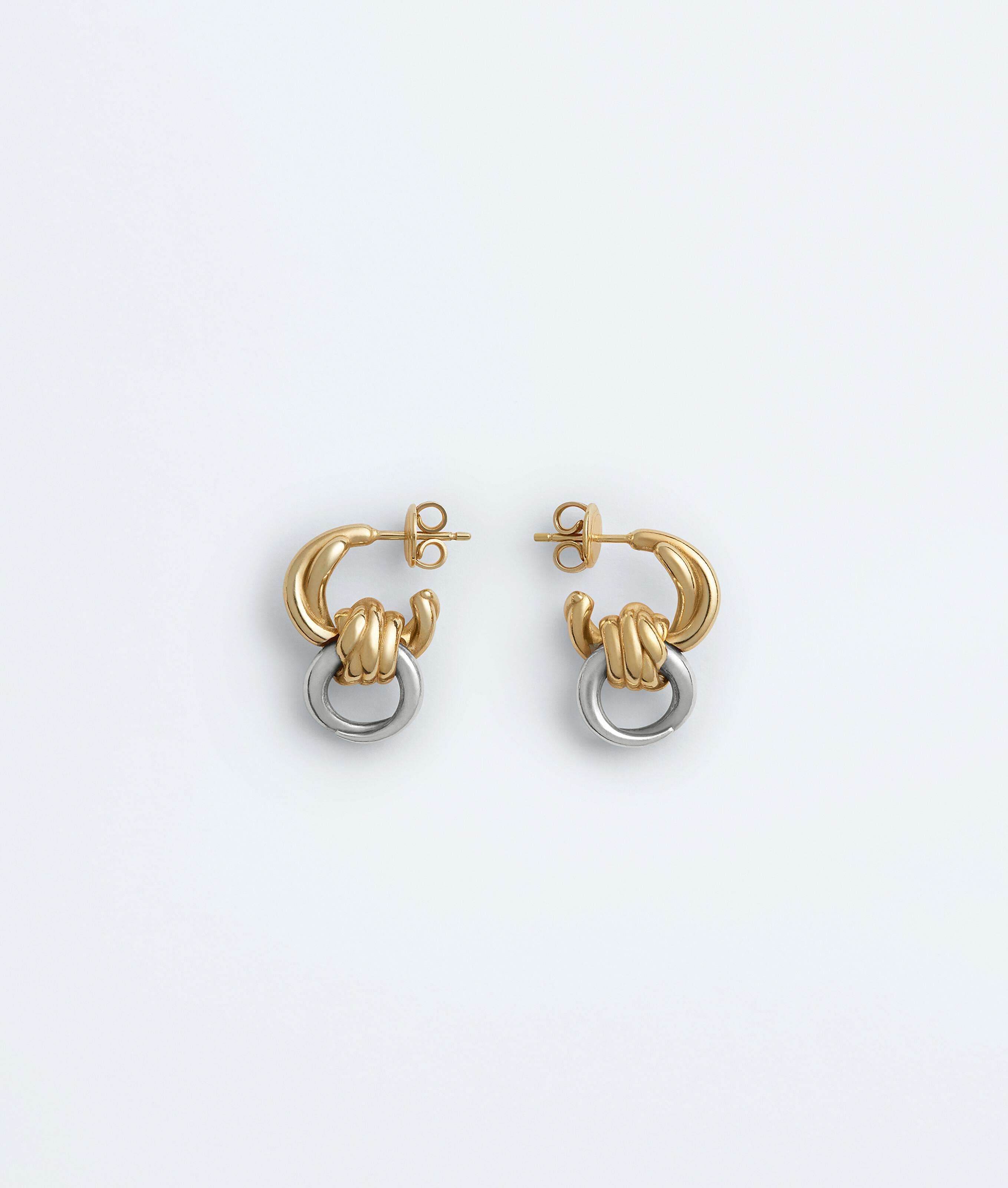 Women's Knot Earrings in Silver/yellow Gold