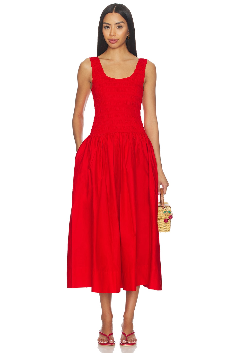 Alessia Smoked Drop Waist Dress