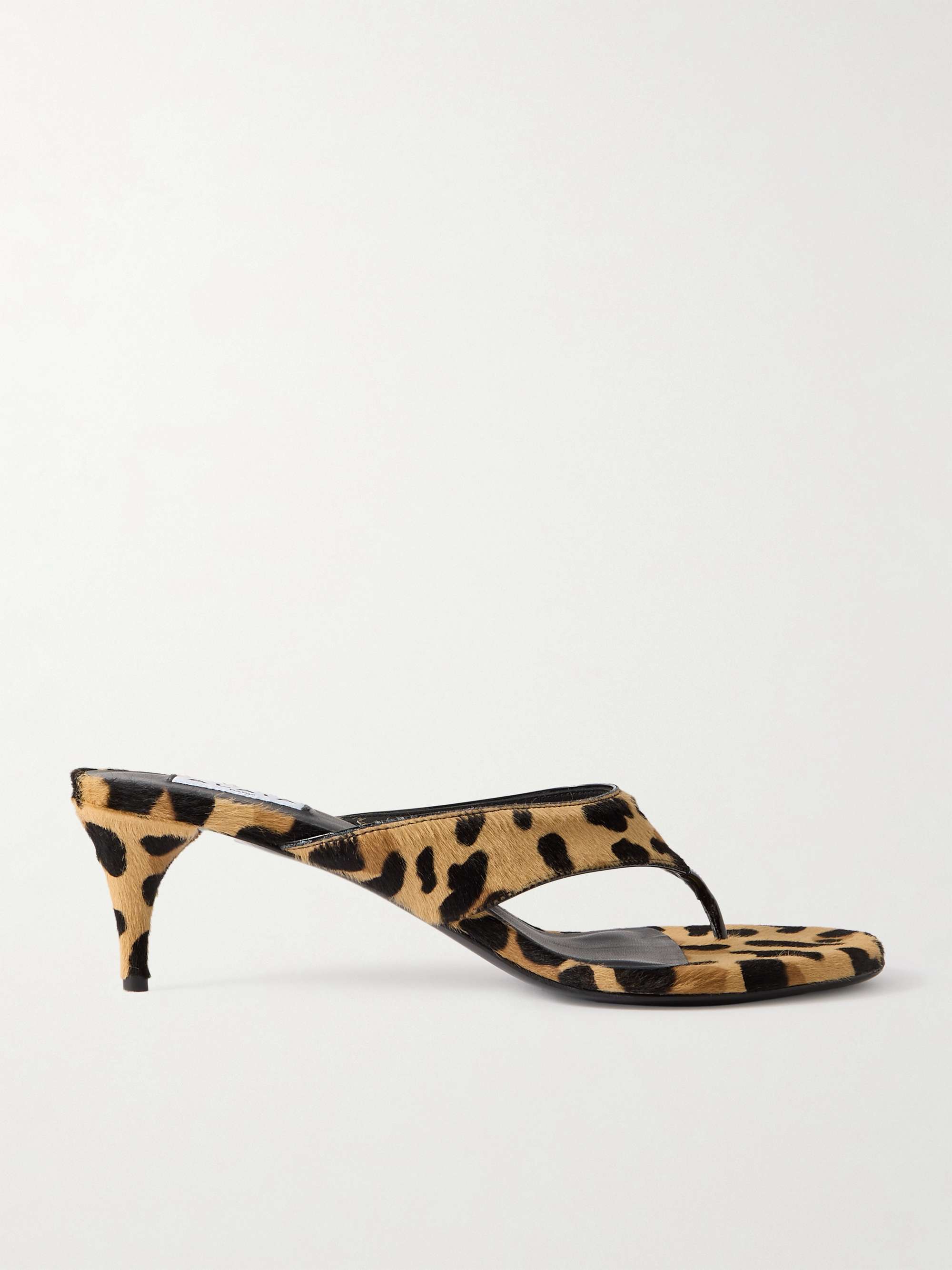Tong 55 Leopard-Print Calf Hair Sandals