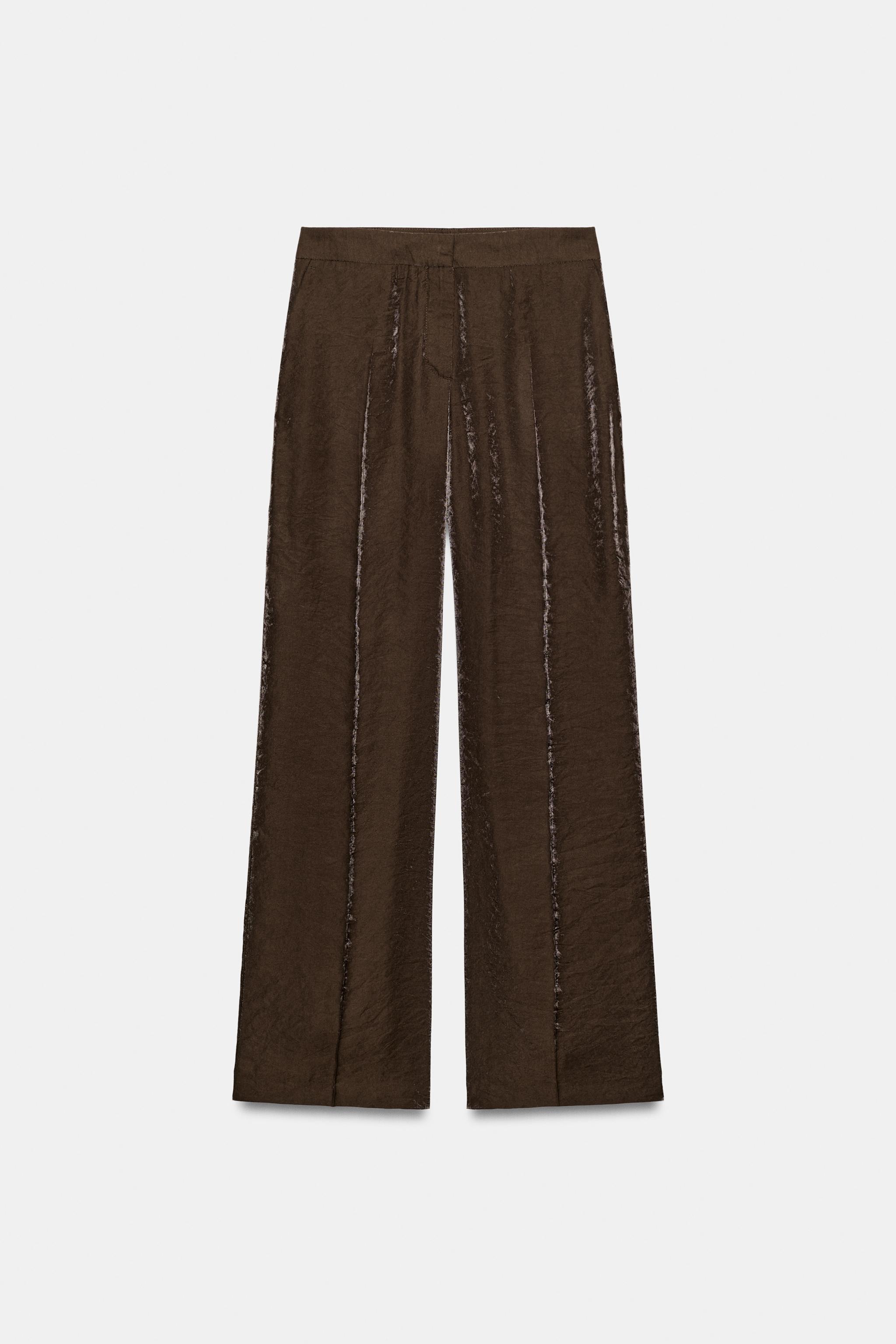 Shiny Effect Straight Pants