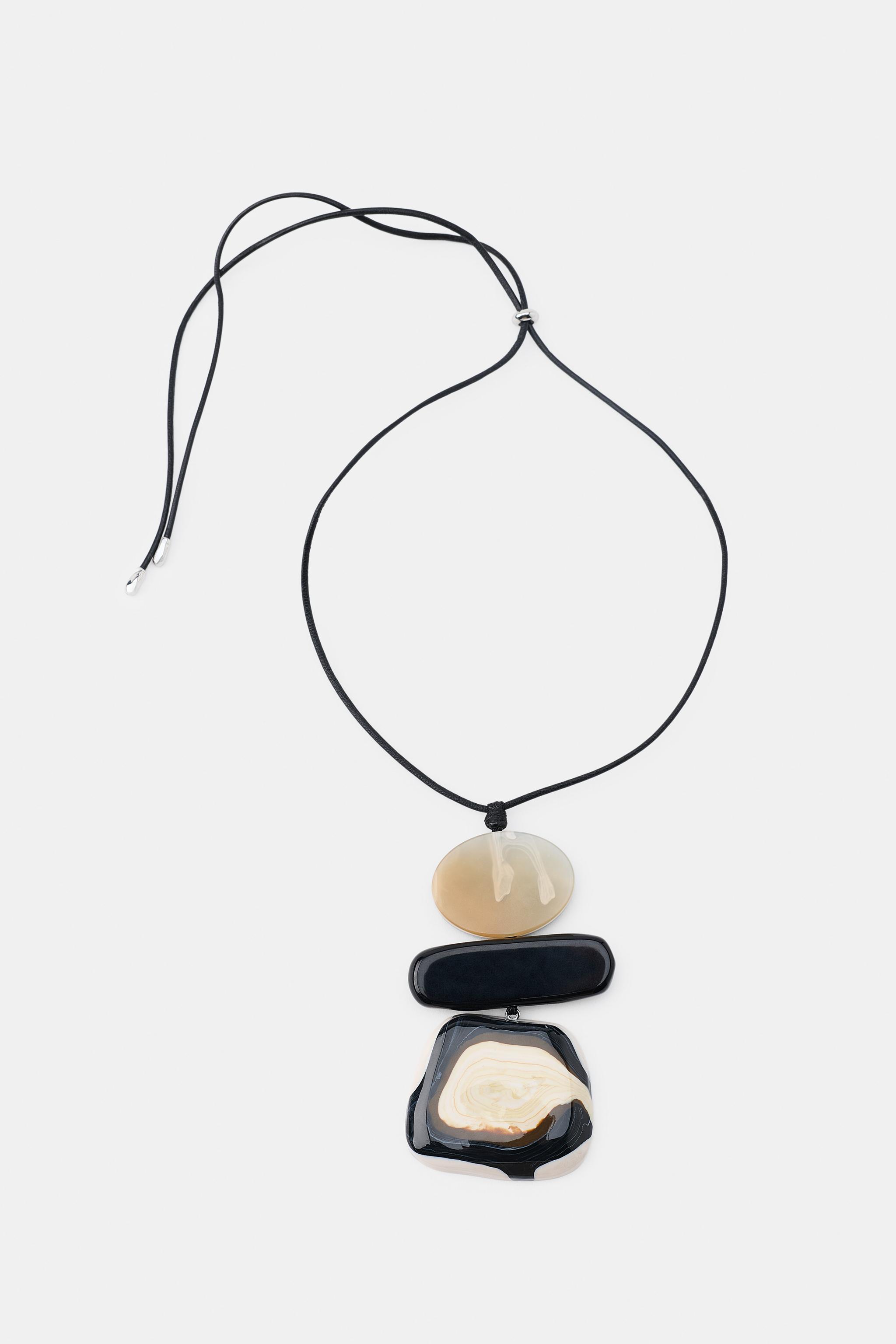 Leather Resin Cord Necklace