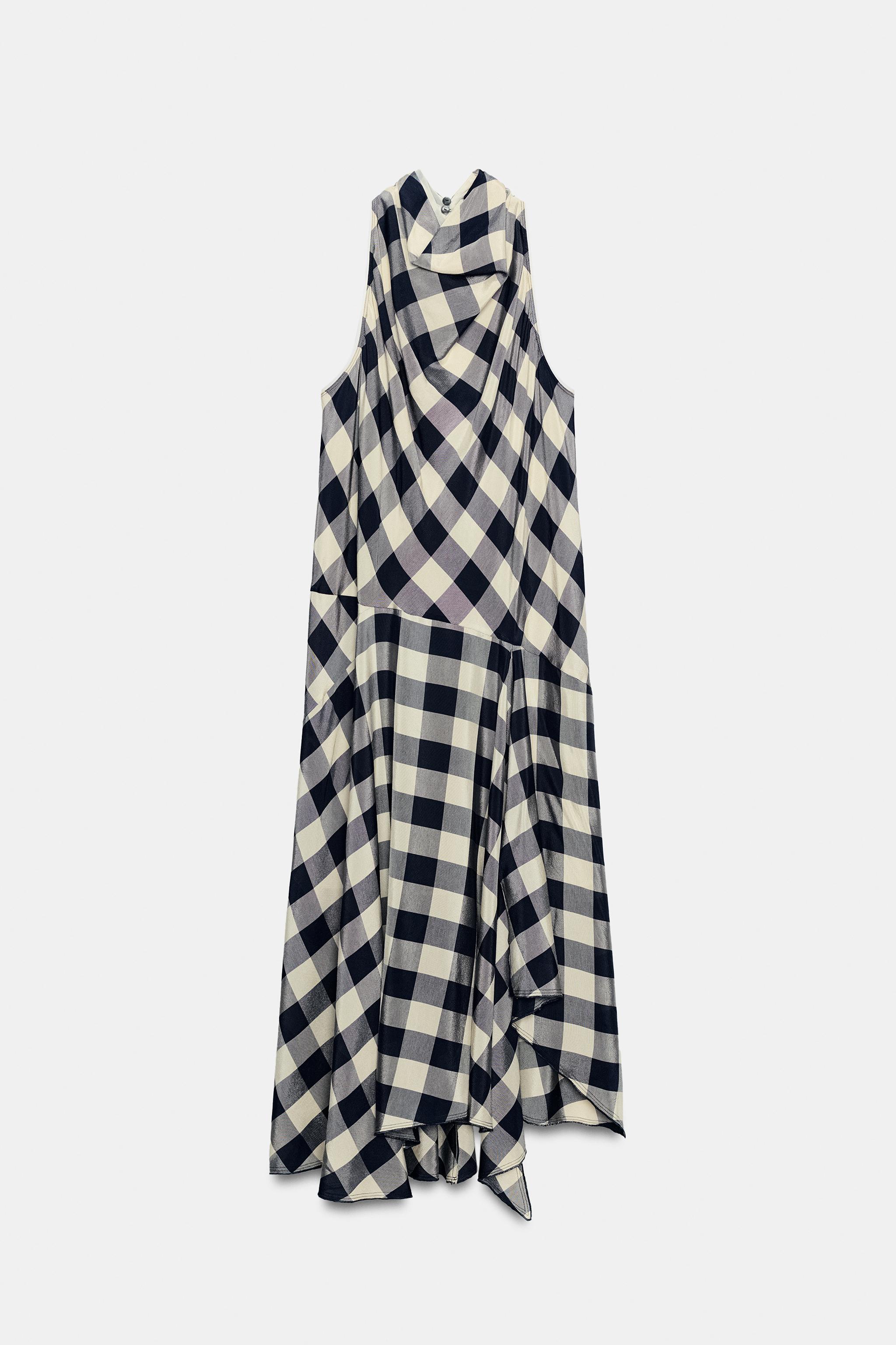 Plaid Halter Dress Zw Collection
