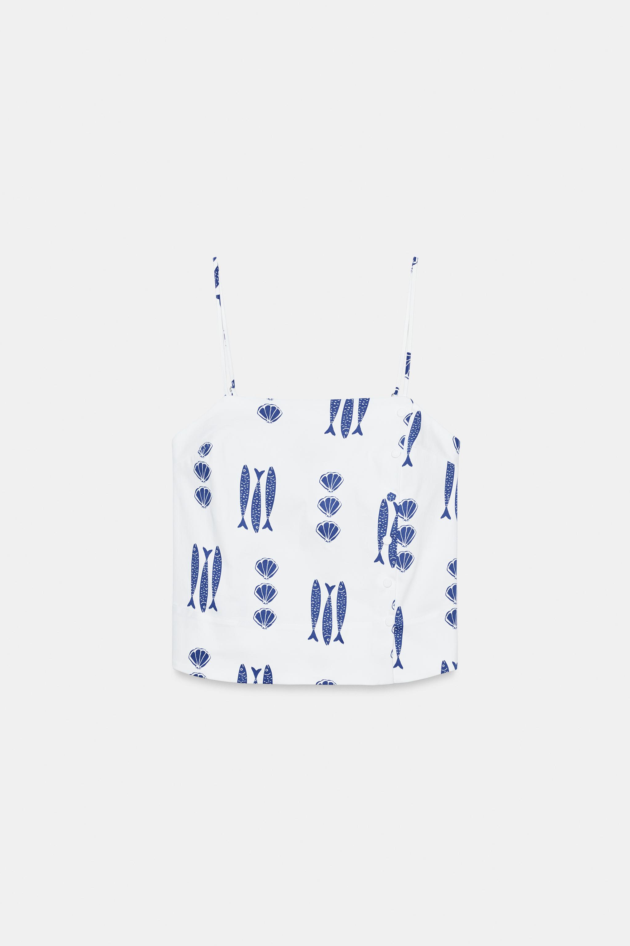 Printed Button Top
