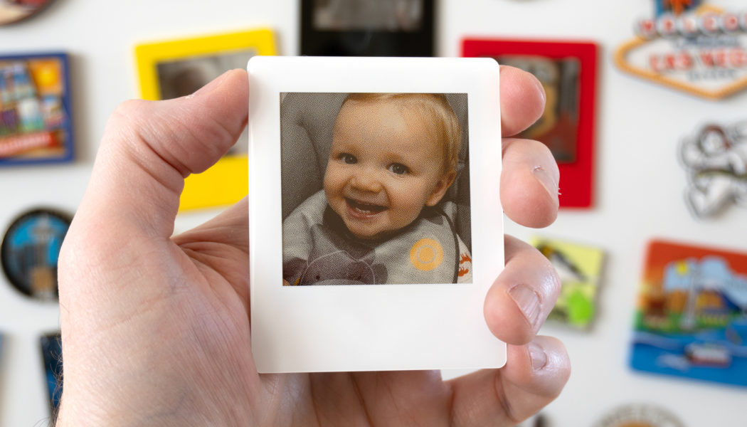 These reusable digital Polaroids are a clever way to cover a fridge in memories