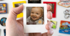These reusable digital Polaroids are a clever way to cover a fridge in memories