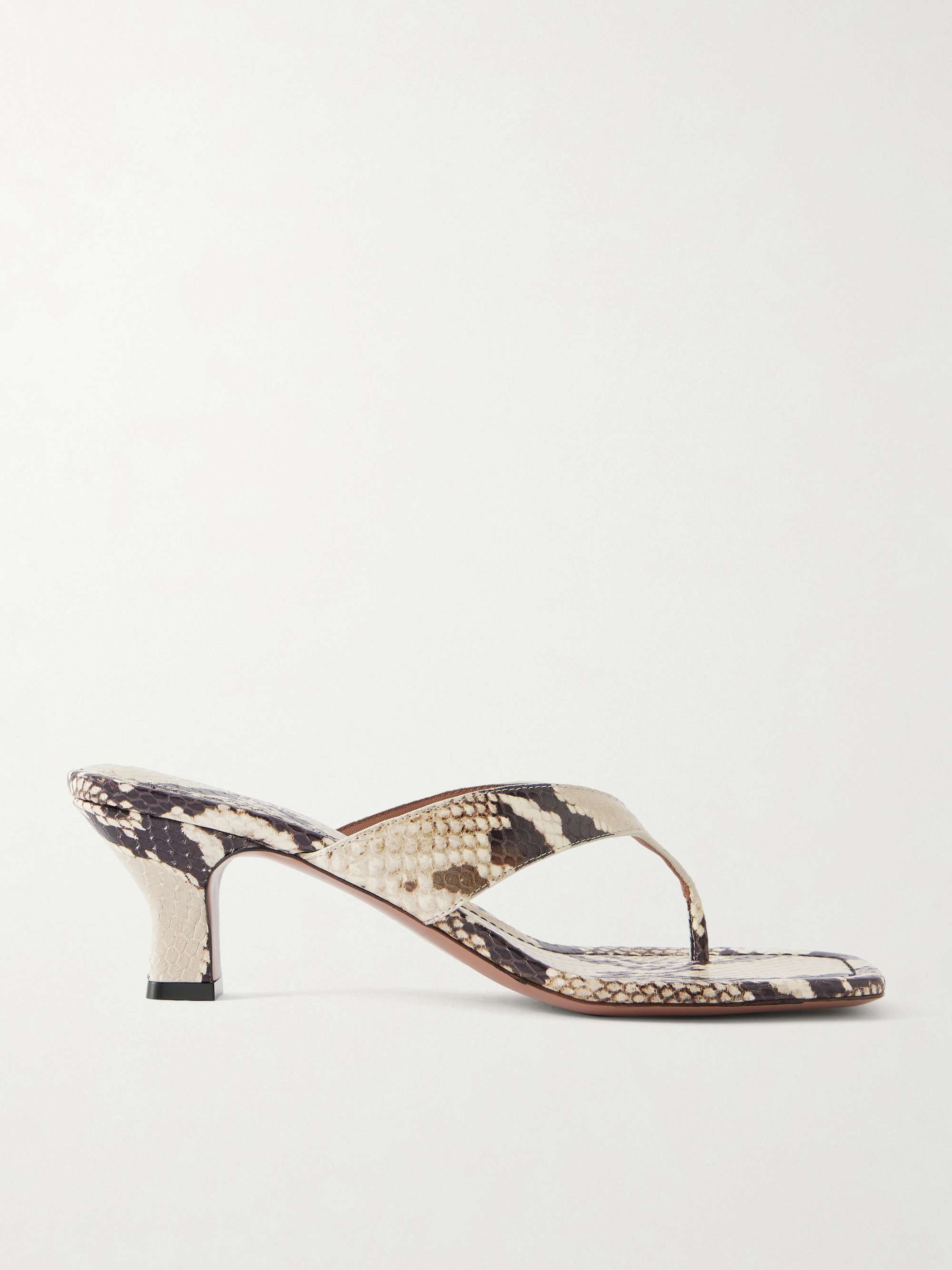 Portofino 50 Snake-Effect Leather Mules