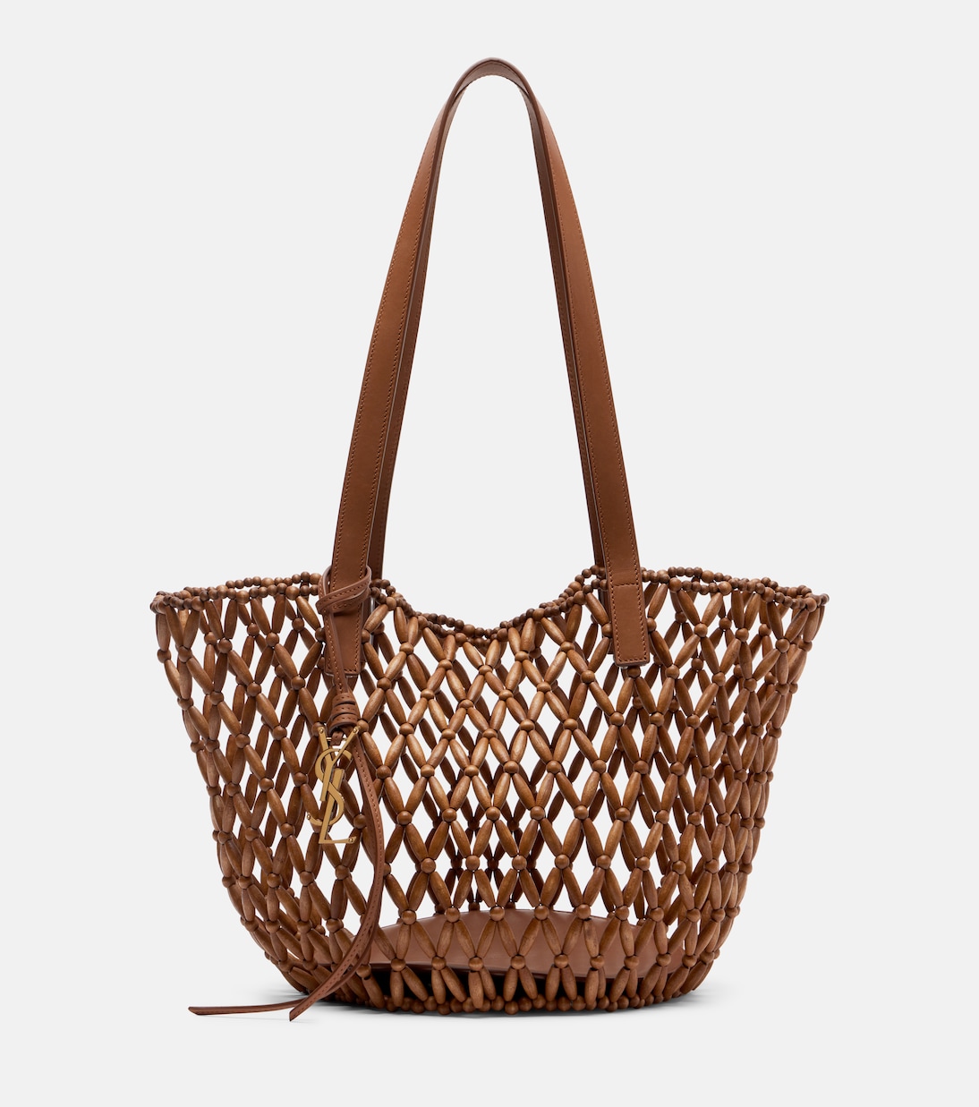 Panier Small Wooden Basket Bag in Brown - Saint Laurent