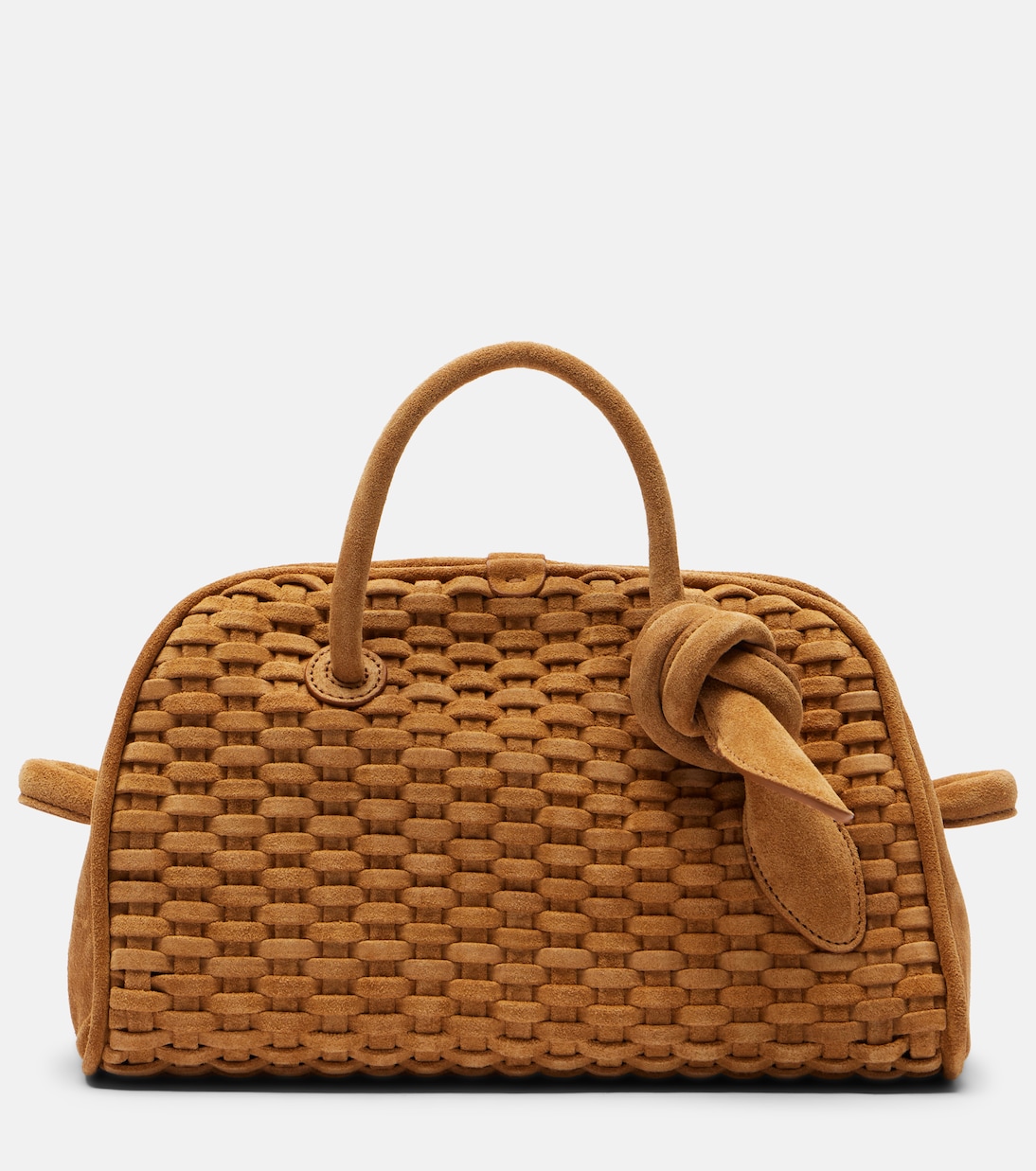Turismo Small Woven Suede Bowling Bag in Brown - Jacquemus