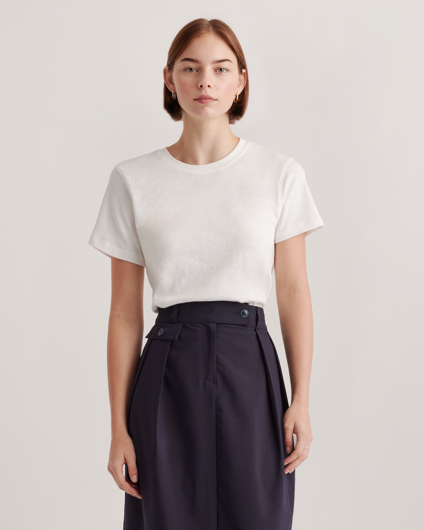 100% Organic Cotton Slub Crewneck Tee in White
