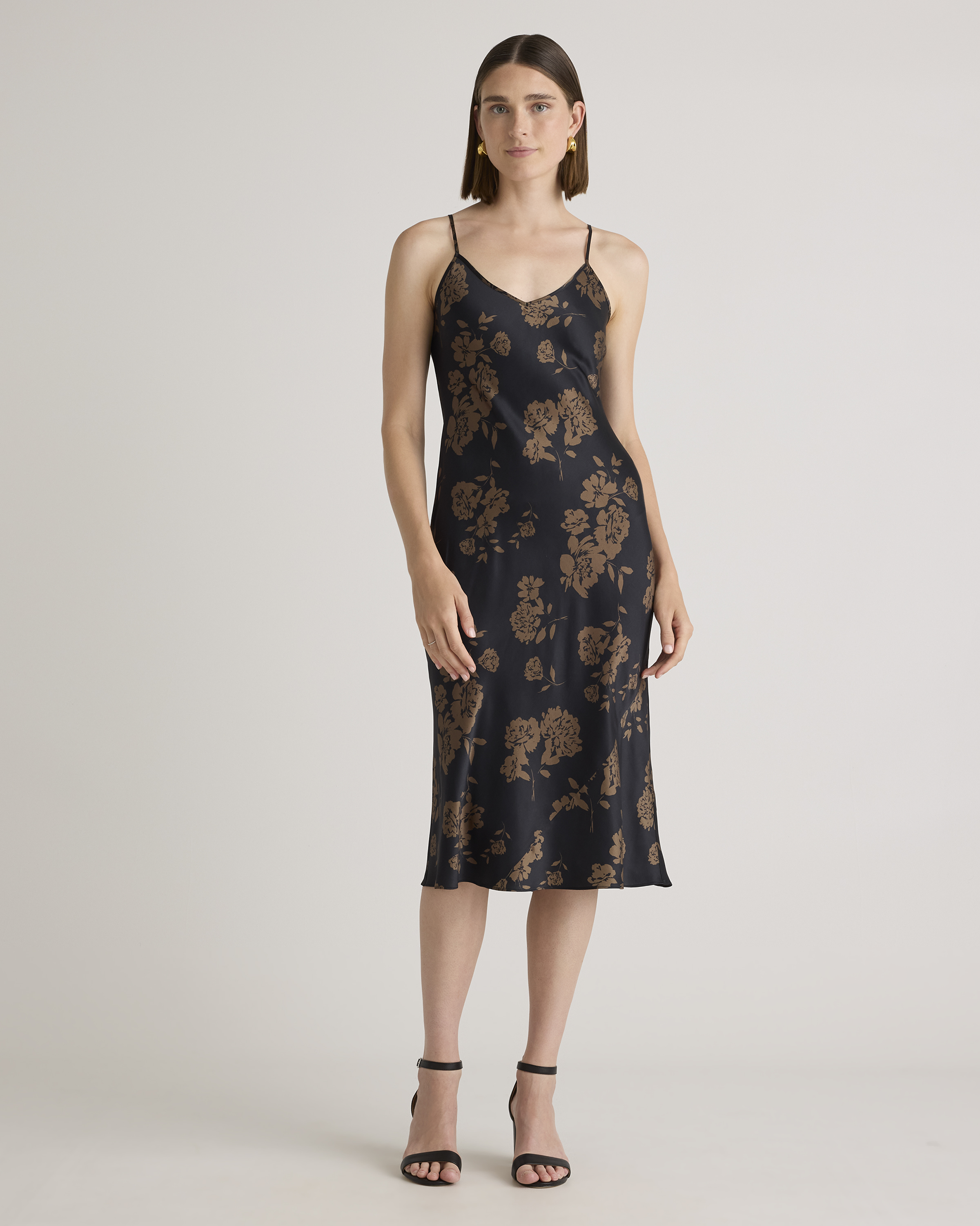 100% Washable Silk Slip Dress in Caper Eclipse