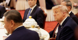 Trump Clowned For Notebook Peeking Video At Beijing Summit