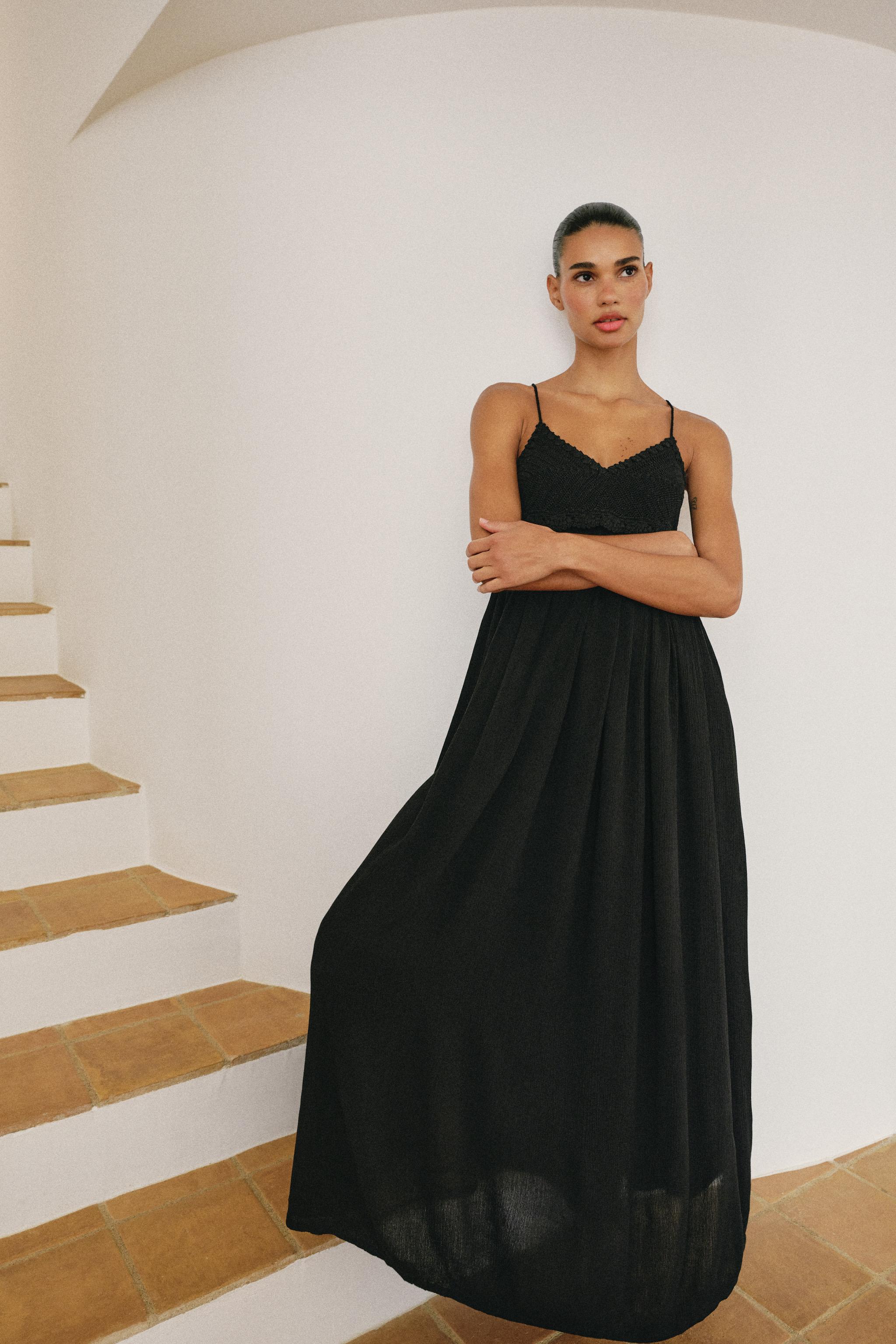 Long Knit Crochet Dress